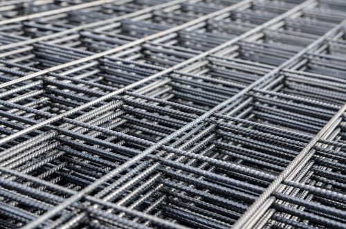 Steel reinforcing mesh for concreting construction.