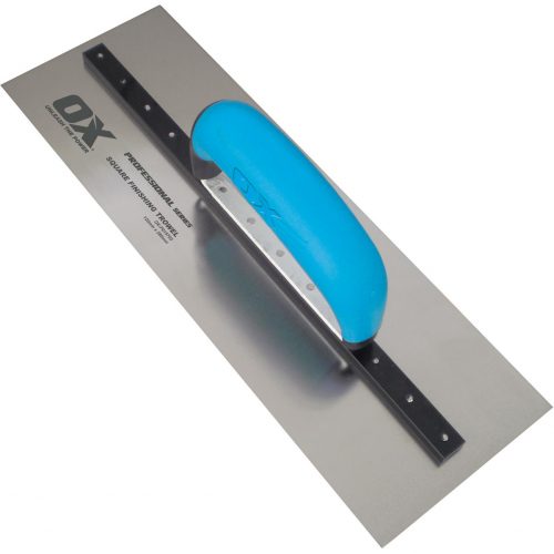 Professional Stainless Steel Square Finishing Trowel 120mm x 356mm by Ox