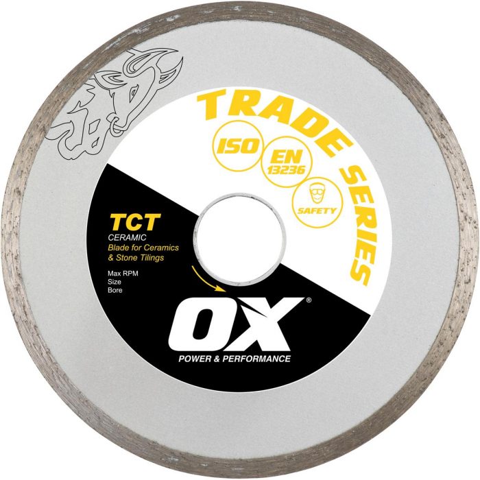 Trade TCT 9" Continuous Rim Diamond Blade - Ceramics by Ox