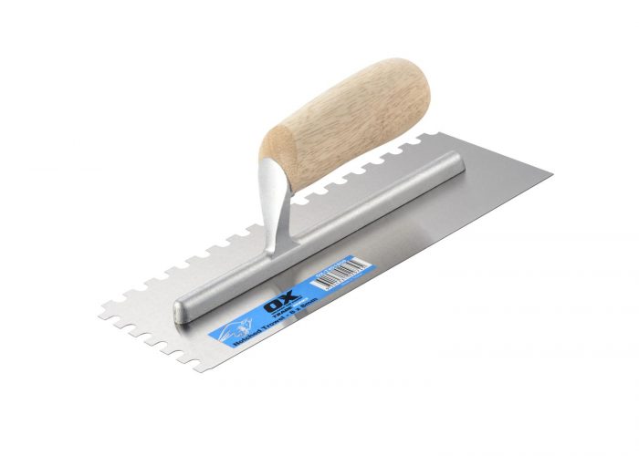 Trade Notch Trowel with Timber Handle 8mm Notch by Ox